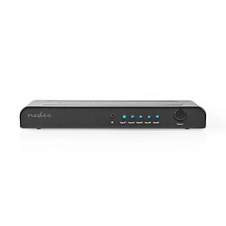 NEDIS Commutateur Répartiteur HDMI 5-Port | 5x HDMI™ entrée | 1x HDMI™ sortie 4K 60Hz 18 Gbps Télécommandé Métal Anthracite