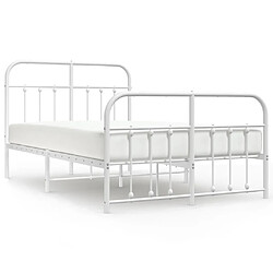 Maison Chic Lit adulte - Lit simple Cadre de lit métal avec tête de lit/pied de lit,Structure du lit Contemporain pour chambre blanc 120x190cm -MN73874