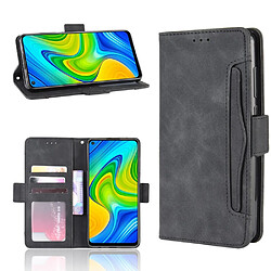 Etui en PU unique avec plusieurs porte-cartes noir pour votre Xiaomi Redmi Note 9/Redmi 10X 4G