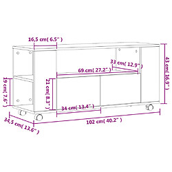 vidaXL Meuble TV blanc brillant 102x34,5x43 cm bois d'ingénierie pas cher