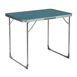 Pegane Table de jardin pliante en aluminium coloris gris, bleu - Longueur 80 x Profondeur 60 x Hauteur 70 cm