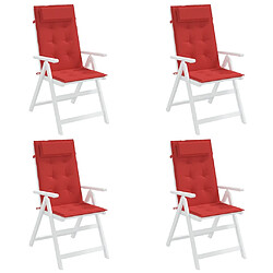 Avis vidaXL Coussins de chaise à dossier haut lot de 4 rouge tissu oxford