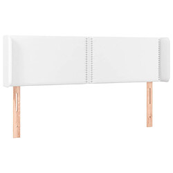 vidaXL Tête de lit avec oreilles Blanc 147x16x78/88 cm Similicuir