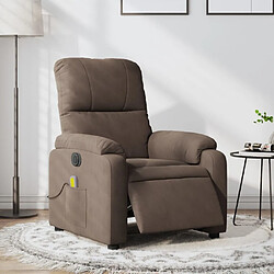 Maison Chic Fauteuil Relax pour salon, Fauteuil inclinable de massage électrique marron -GKD41348