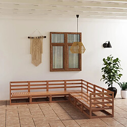 Maison Chic Salon de jardin 7 pcs - Table et chaises d'extérieur - Mobilier/Meubles de jardin Moderne marron miel bois de pin massif -MN83329