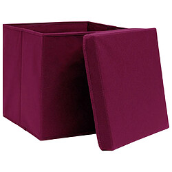 Avis Maison Chic Lot de 10 Boîtes de rangement,Boîtes de stockage et couvercles 28x28x28cm Rouge foncé -MN553266