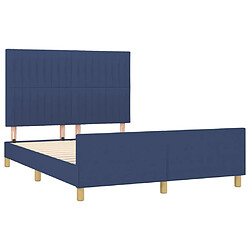 Avis vidaXL Cadre de lit sans matelas bleu 140x200 cm tissu