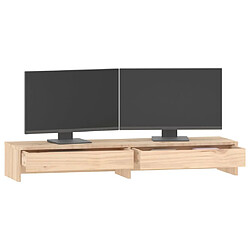 Avis vidaXL Support pour moniteur 100x27x15 cm Bois de pin solide