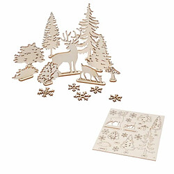 Paris Prix Kit Scènes de Noël 3D Sapin 11cm Naturel