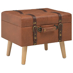 Helloshop26 Tabouret de rangement 40 cm brun roux similicuir 02_0021223