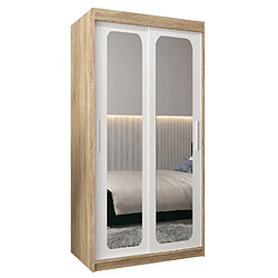 Abiks Meble Armoire PROMO T3 À Portes Coulissantes 200/100/62 2 Portes (Sonoma/Blanc)