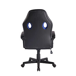 Avis Decoshop26 Fauteuil de bureau design sportif en synthétique noir maille bleu BUR10483