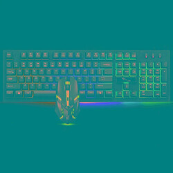 Wewoo Clavier QWERTY noir pour Ordinateur Portable, PC ZGB G20 1600 DPI Professionnel Filaire RGB Rétro-Éclairage mécanique Feel Suspension + Souris Optique Kit 