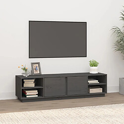 vidaXL Meuble TV Gris 156x40x40 cm Bois de pin massif