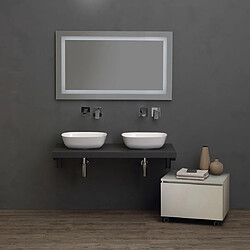 Kiamami Valentina MEUBLE DE SALLE DE BAINS TOP ANTHRACITE 120CM DOUBLE LAVABO D'AMEUBLEMENT | VALENTINA