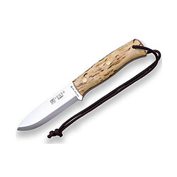 Couteau de chasse sportive Joker "Ember Scandi" CL122-P, avec étui en cuir avec silex inclus, lame de 10,5 cm, Outil de pêche, de chasse, de camping et de trekking