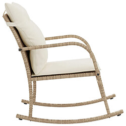 Acheter vidaXL Chaise à bascule de jardin avec coussins beige résine tressée