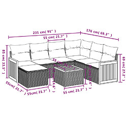 Avis Maison Chic Salon de jardin 8 pcs avec coussins | Ensemble de Table et chaises | Mobilier d'Extérieur noir résine tressée -GKD63742