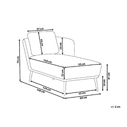 Avis Beliani Chaise longue à gauche en tissu bouclé beige ARTHEZE