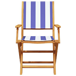 Avis vidaXL Chaises de jardin pliantes lot de 4 tissu et bois massif