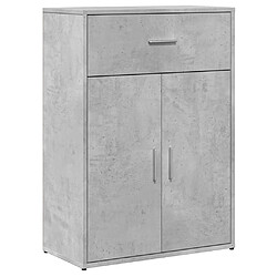 vidaXL Buffet gris béton 60x30x84 cm bois d'ingénierie