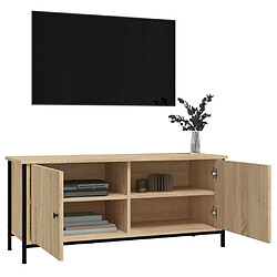 Acheter Maison Chic Meuble TV scandinave - Banc TV pour salon avec portes chêne sonoma 102x35x45 cm bois ingénierie -MN43182