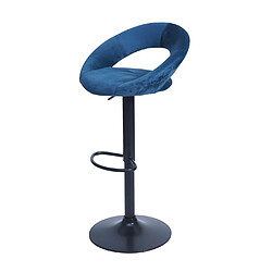 Avis Mendler 2x tabouret de bar HWC-F46, chaise de comptoir, monture noire ~ velours, pétrole