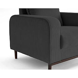 Acheter Lisa Design Albane - fauteuil en velours côtelé pieds bois foncé