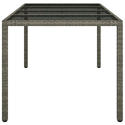 Acheter Maison Chic Table de jardin | Table d'extérieur Gris 190x90x75 cm Verre trempé/résine tressée -GKD63593