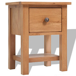 Helloshop26 Table de nuit chevet commode armoire meuble chambre 36 x 30 x 47 cm bois de chêne massif 1402182