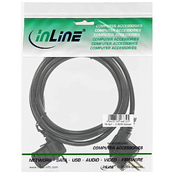 Câble d'alimentation InLine®, Schutzkontakt coudé sur C13, coudé à gauche, noir, H05VV-F 3Gx1.00mm², 5m