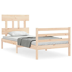 vidaXL Cadre de lit sans matelas 100x200 cm bois massif