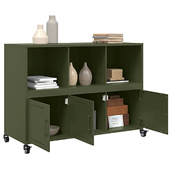 Acheter vidaXL Buffet vert olive 100,5x39x72 cm acier laminé à froid