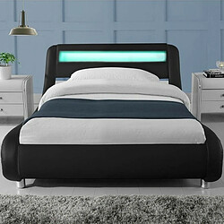 Avis Meubler Design Lit Led Design Julio Noir 90cm Avec Matelas Romance