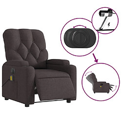 Acheter vidaXL Fauteuil de massage inclinable électrique Marron foncé Tissu