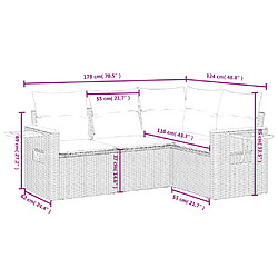 Avis Maison Chic Salon de jardin avec coussins 4 pcs | Ensemble de Table et chaises | Mobilier d'Extérieur beige résine tressée -GKD54383