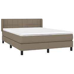 Avis Maison Chic Lit adulte- Lit + matelas,Sommier à lattes de lit avec matelas Taupe 140x200 cm Tissu -GKD74889