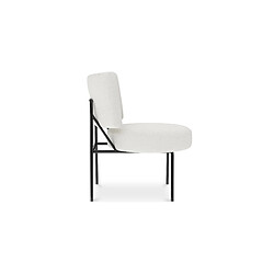 ICONIK INTERIOR Fauteuil En Bouclette Fausse Fourrure Tapissée - Boucles Blanches - Jerna Blanc pas cher