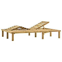 Avis Maison Chic Chaise longue | Transat Bain de soleil double Bois de pin imprégné de vert -GKD63130