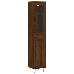 vidaXL Buffet haut Chêne marron 34,5x34x180 cm Bois d'ingénierie