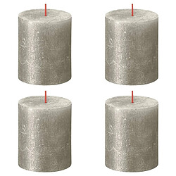 Bolsius Bougies pilier rustiques Shimmer 4 pcs 80x68 mm Champagne