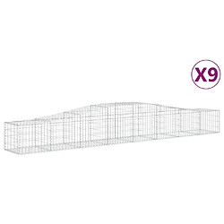 vidaXL Paniers à gabions arqués 9 pcs