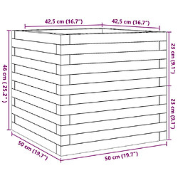 vidaXL Jardinière 50x50x46 cm bois de pin imprégné pas cher