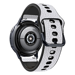 Bracelet en PU 22mm, texture litchi, réglable, sangle à trous multiples, blanc pour votre Huawei Watch GT3 46mm/GT Runner