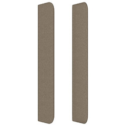 Avis vidaXL Tête de lit avec oreilles Taupe 147x16x118/128 cm Tissu