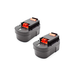 vhbw 2x NiMH batterie 1500mAh (14.4V) pour outil électrique outil Powertools Tools Black & Decker CDC140AK, CDC1440K, CP14K, CP14KB, EPC14CA