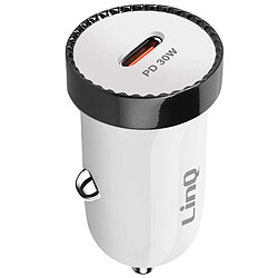 Chargeur Allume cigare Voiture USB C 30W Power Delivery Compact LinQ Blanc