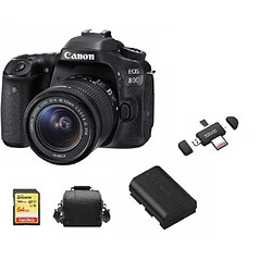 CANON EOS 80D KIT EF-S 18-55mm F3.5-5.6 IS STM + 64GB SD card + camera Bag + LP-E6N Battery + Memory Card Reader