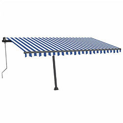 Maison Chic Auvent automatique | Store banne extérieur | Marquise sur pied 450x350 cm Bleu/Blanc -MN47754