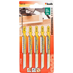 5 Lames de scies sauteuses, pour le travail du bois, HCS Queue à simple accroche, paquet PRO KWB